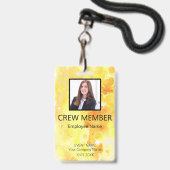 Custom Crew Member Barcode Event Yellow Badge (Voorkant met koord)