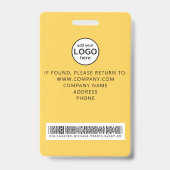 Custom Crew Member Barcode Event Yellow Badge (Achterkant)