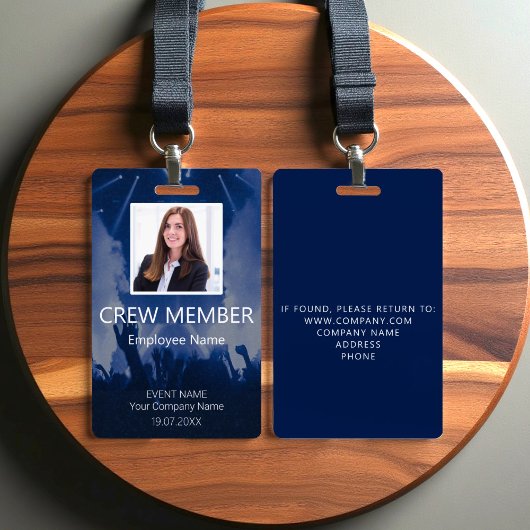 Custom Crew Member Event Blauwe badge