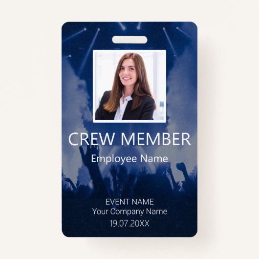 Custom Crew Member Event Blauwe badge (Voorkant)