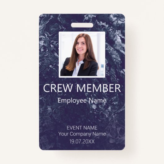 Custom Crew Member Event Blue Badge (Voorkant)