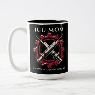 Custom Critical Care Nurse Mom Tactical Syringe Mu Tweekleurige Koffiemok
