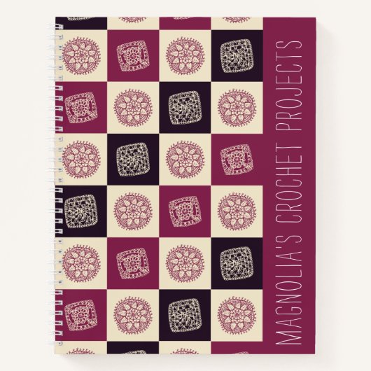 Custom Crochet Granny Square Pattern Notitieboek (Voorkant)