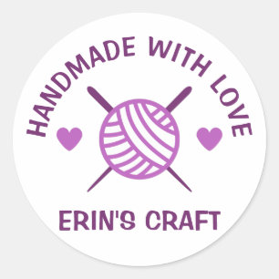 CUSTOM Crochet Knit Yarn Handmade Ronde Sticker