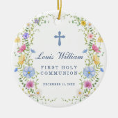 Custom Cross Baptism Ornaments Gift  Keramisch Ornament (Voorkant)