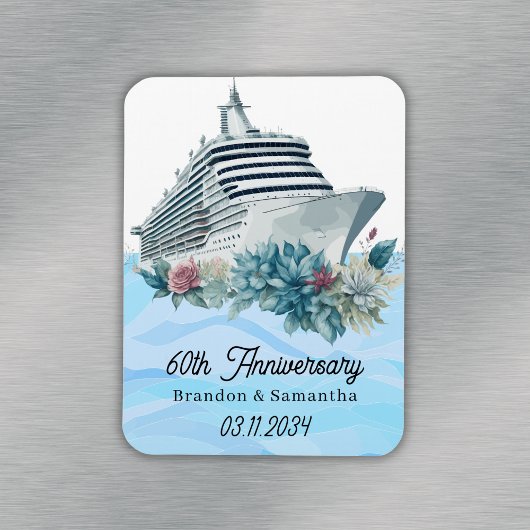 Custom Cruise 60e bruiloft Jubileum Keepsake Magneet