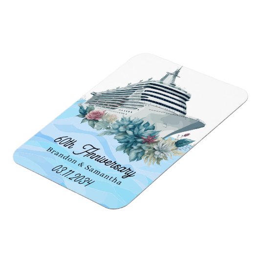 Custom Cruise 60e bruiloft Jubileum Keepsake Magneet (Linkerzijde)