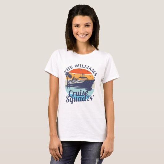 Custom Cruise Squad Familie Groep Vrienden Zonsond T-shirt (Voorkant volledig)