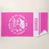 Custom Cruise Trip 2025 Zomervakantie Vacay Mode Strandlaken (Voorkant)