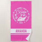 Custom Cruise Trip 2025 Zomervakantie Vacay Mode Strandlaken (Voorkant)