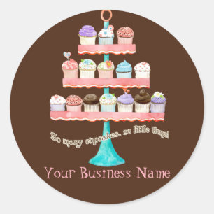 Custom Cupcake Sweet Shoppe Zakelijke Stickers Sea