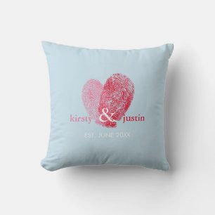 CUSTOM CUSHION eenvoudige vingerafdruk hart paar Kussen