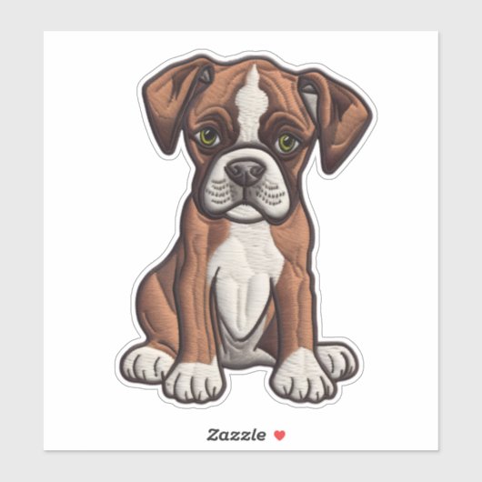 CUSTOM CUT Boxer Dog Digital Patch Sticker (Vel)