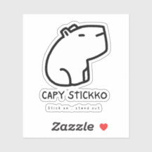Custom-Cut Capy Stickko sticker