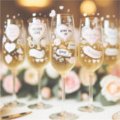 Custom-Cut Champagne glas stickers met c Sticker (Voorkant)