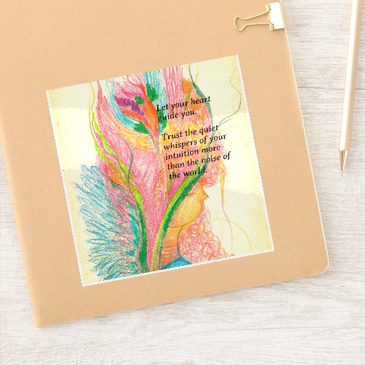 Custom-Cut  Flower Angel Vinyl Sticker (Notitieboek)