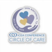 Custom-cut ICEA conference logo sticker (Voorkant)