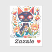 Custom-Cut Viny BLACK CAT Sticker (Vel)