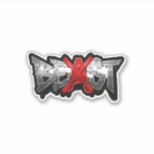 Custom-Cut Vinyl BEAST Logo Sticker (Voorkant)