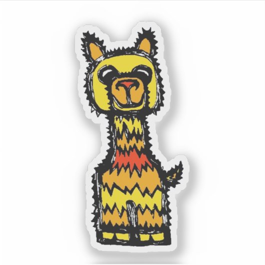 Custom-Cut Vinyl Sticker - Arnie Alpaca (Voorkant)