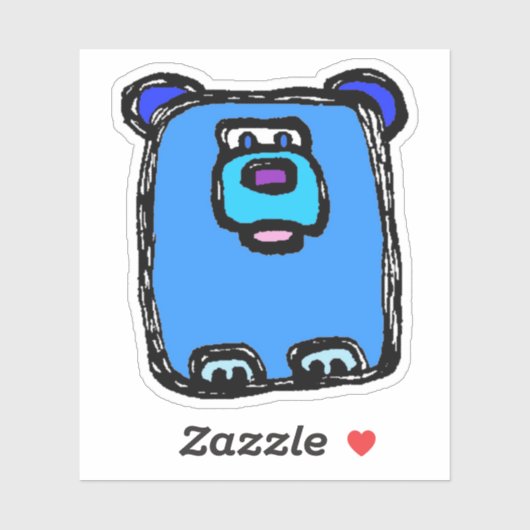 Custom-Cut Vinyl Sticker - Bernie Bear (Vel)