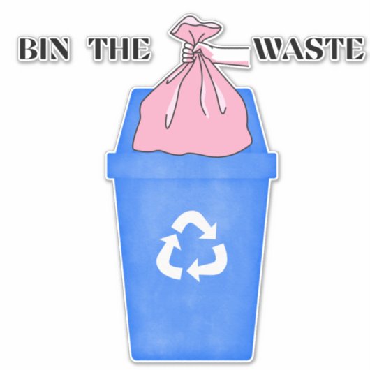 Custom-cut Vinyl Sticker Bin de Afval (Voorkant)