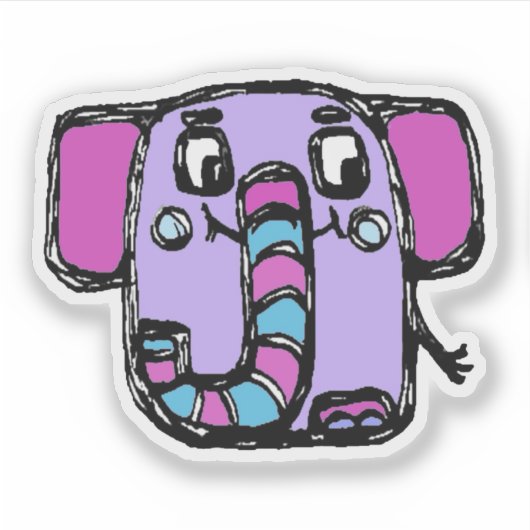 Custom-Cut Vinyl Sticker - Ely Elephant (Voorkant)