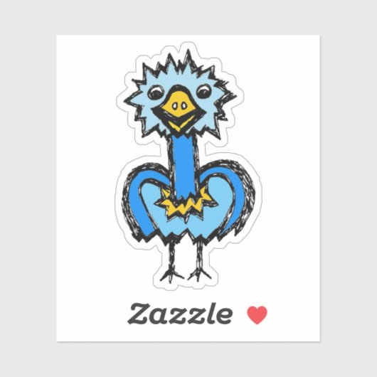 Custom-Cut Vinyl Sticker - Emily Emu (Vel)