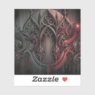 Custom-Cut Vinyl Sticker – Gotische zwarte en rode