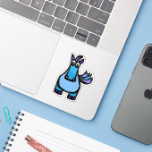 Custom-Cut Vinyl Sticker - Helena Horse (Laptop met iPhone)