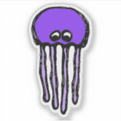 Custom-Cut Vinyl Sticker - Josie Jellyfish (Voorkant)