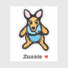 Custom-Cut Vinyl Sticker - Kelly Kangaroo