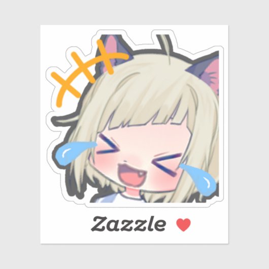 Custom-Cut Vinyl Sticker【laughing】カスタムカットビニールステッカー Sticker (Vel)