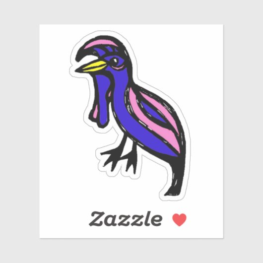 Custom-Cut Vinyl Sticker - Ula Umbrellabird (Vel)