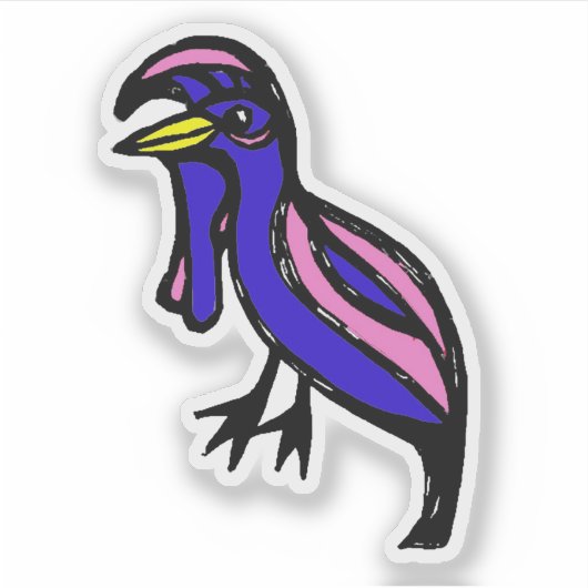Custom-Cut Vinyl Sticker - Ula Umbrellabird (Devant)