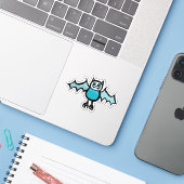 Custom-Cut Vinyl Sticker - Veronica Vampire Bat (Laptop met iPhone)