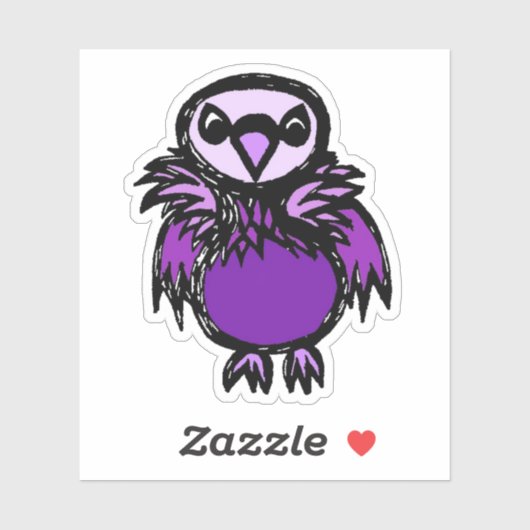 Custom-Cut Vinyl Sticker - Violet Vulture (Feuille)