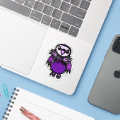 Custom-Cut Vinyl Sticker - Violet Vulture (Ordinateur portable avec iPhone)