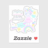 Custom-Cut Vinyl Sticker voor de 3e verjaardag. (Vel)