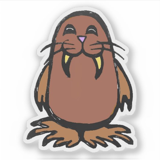 Custom-Cut Vinyl Sticker - Weston Walrus (Devant)
