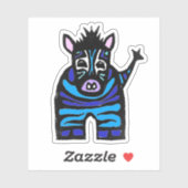 Custom-Cut Vinyl Sticker - Zander Zebra (Feuille)