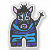 Custom-Cut Vinyl Sticker - Zander Zebra (Voorkant)