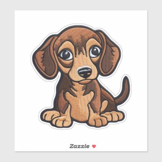 CUSTOM CUT Weiner hond digitale patch Sticker (Vel)