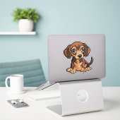 CUSTOM CUT Weiner hond digitale patch Sticker (Laptop op bureau)