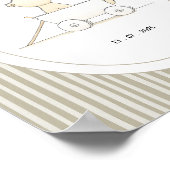 Custom Cute Bear in Car Nursery Name Date Poster (Coin)