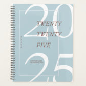 Custom Cute Blue Minimal 2025 Calendar  Planner (Devant)