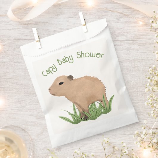 Custom Cute Capybara Pun Capy Baby shower Bedankzakje (Geknipt)