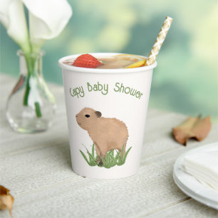 Custom Cute Capybara Pun Capy Baby shower Papieren Bekers