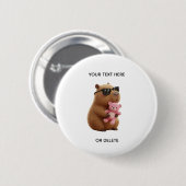 Custom Cute Capybara Teddy Pin Ronde Button 5,7 Cm (Voorkant /achterkant)