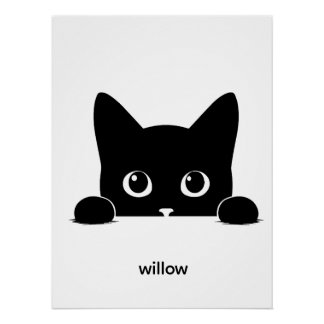 Custom Cute Cat Pet Name Perfect Poster